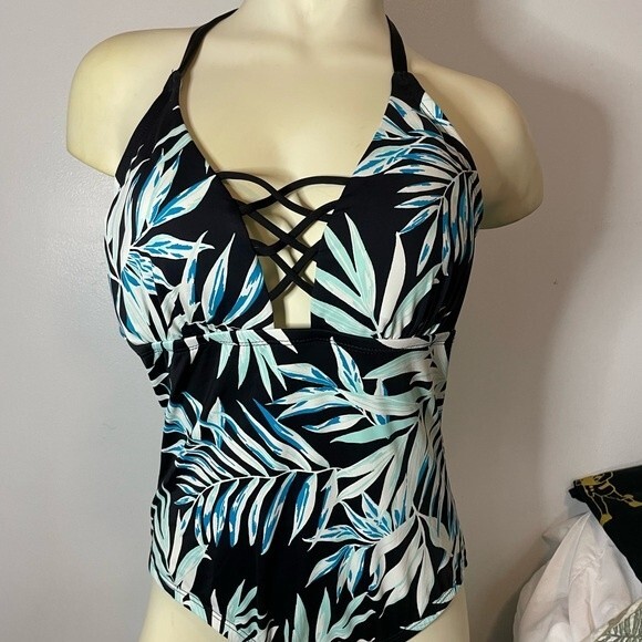 Apt. 9 Women's One Piece Leaf Print Swim Suit Size L - Picture 3 of 6
